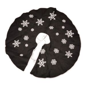 Black & White Snowflake Xmas Christmas Tree Skirt